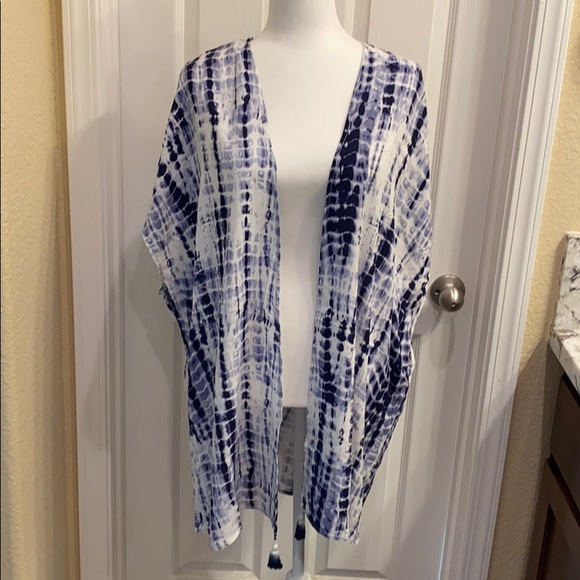 New Blue&White tye die Cardigan Size M - Picture 1 of 6